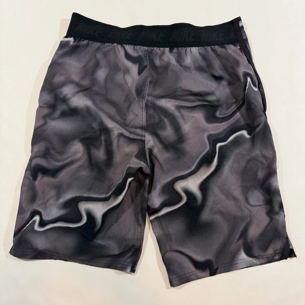 Nike Board Shorts Men Small Gray Abstract Marble Print Good Swim Trunks